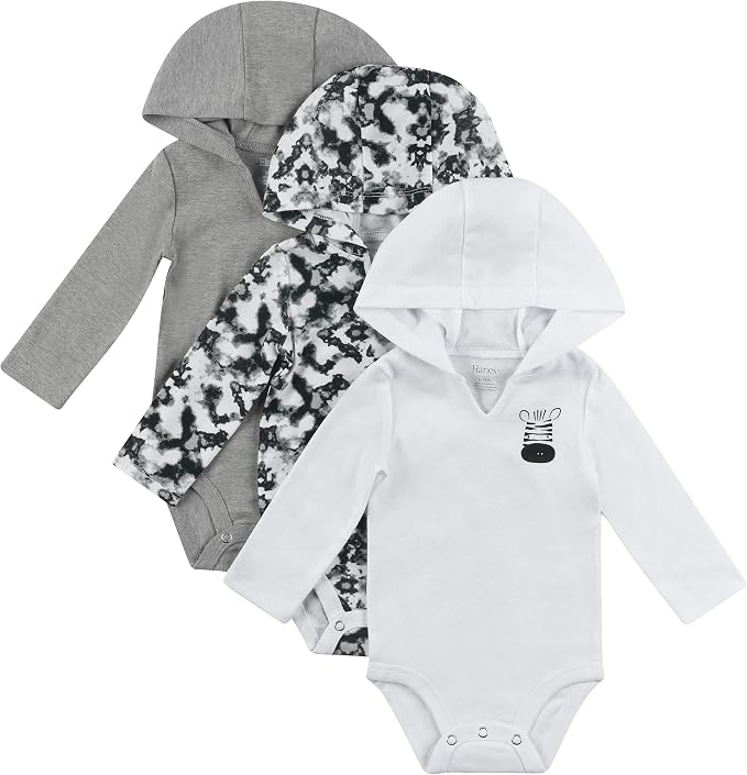 Hanes Baby Long Sleeve Bodysuit, Ultimate Bodysuit Hoodie Boys & Girls by Hanes