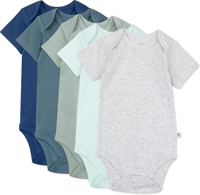HonestBaby 5-pack Short Sleeve Bodysuits One-piece 100% Organic Cotton by HonestBaby
