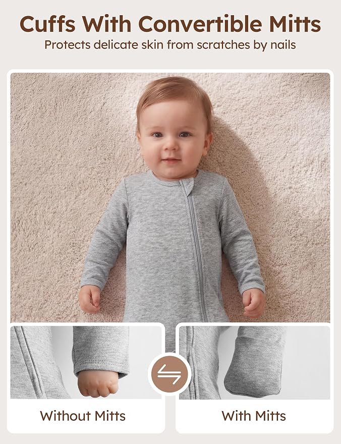 Unnivoll Baby Sleepers 100% Cotton Baby Pajamas Baby Boys Girls Clothes | - Image 5