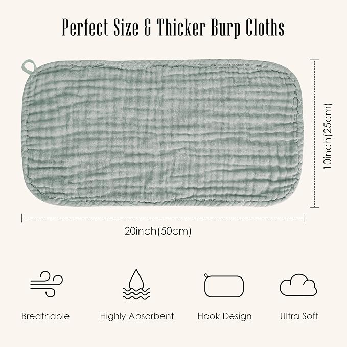 12 Pack Muslin Burp Cloths - Image 3