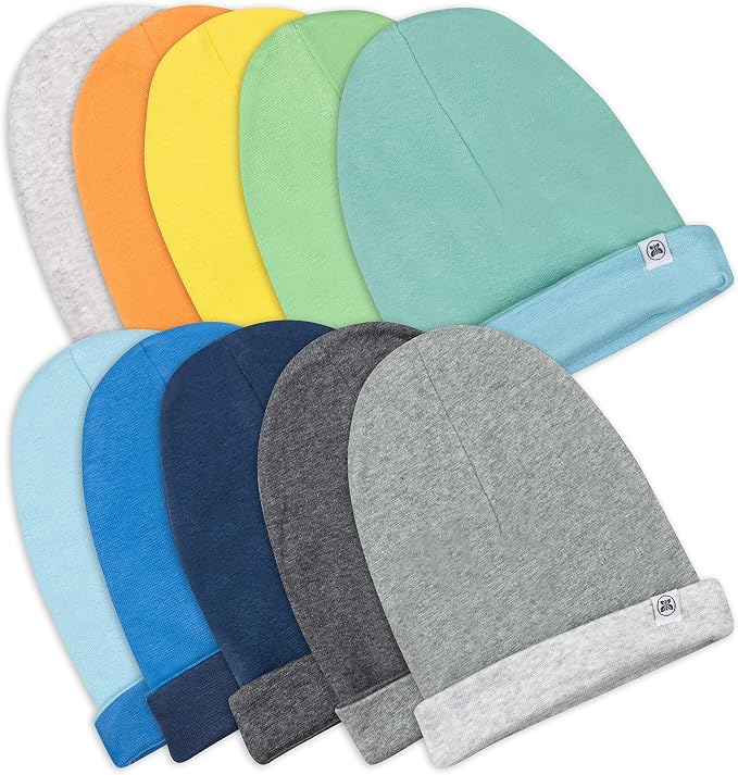 HonestBaby Baby Multipack Baby Caps Newborn Hats 100% Organic Cotton - Image 2