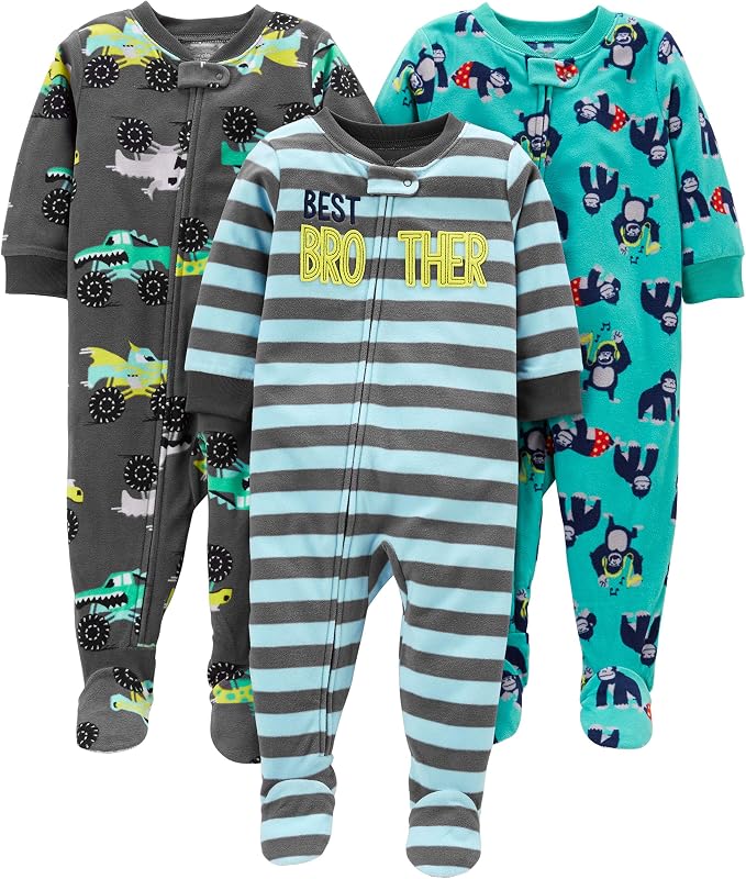 Simple Joys by Carter's Baby Boys Loose-Fit Flame Resistant Fleece Footed by SimpleJoysbyCarters