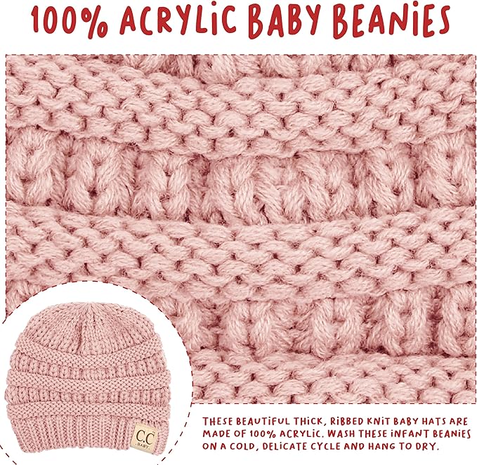 Funky Junque Baby Winter Hat – Cute Newborn Hats, Cozy Warm Infant Beanie, Soft Knit Stocking Stuffer for Babies 0–12 Months
