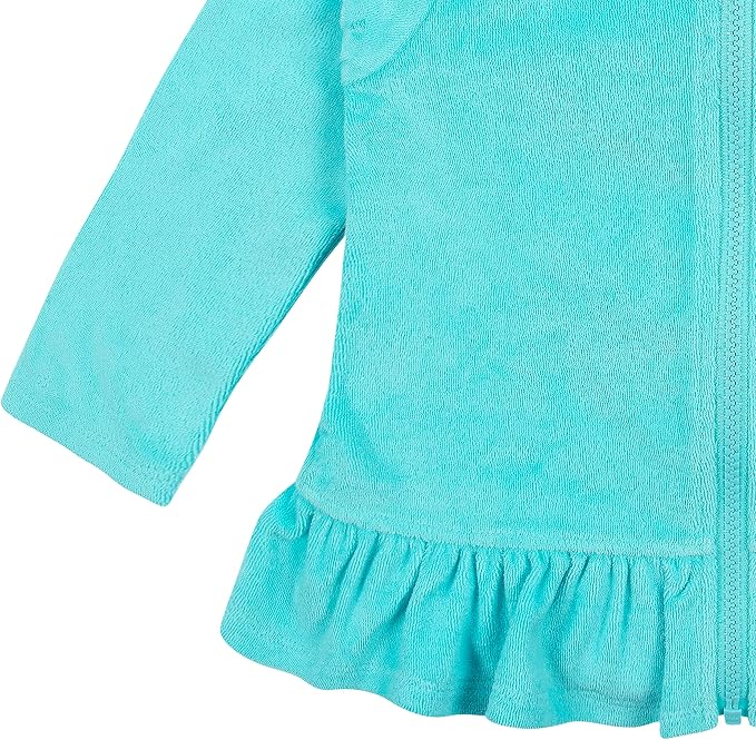 Gerber Baby & Toddler Girls Zipper Hoodie Terry Swimsuit Cover Up - Image 4