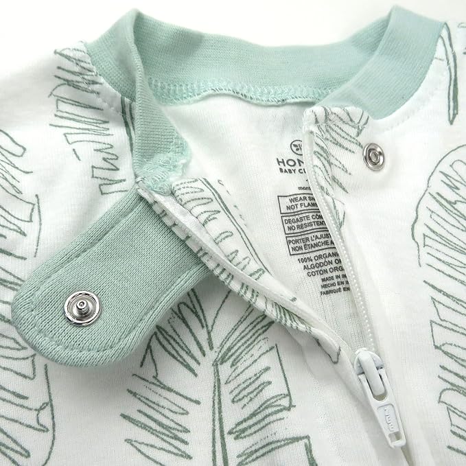 HonestBaby Baby Boys' Sleep & Play Footed One-piece Pajama Sleeper 100% Organic - Image 2