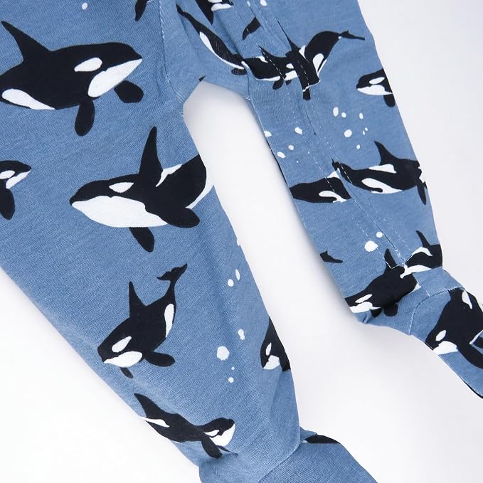HonestBaby Baby Boys' Sleep & Play Footed One-piece Pajama Sleeper 100% Organic - Image 2