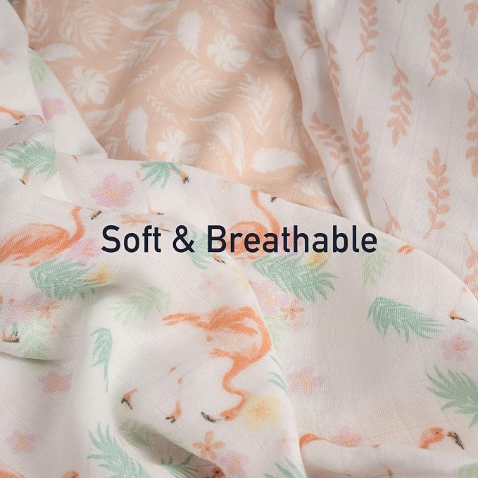 GLLQUEN BABY Muslin Swaddle Blankets 4Pk Receiving Blanket Large 35" x 40" | - Image 8