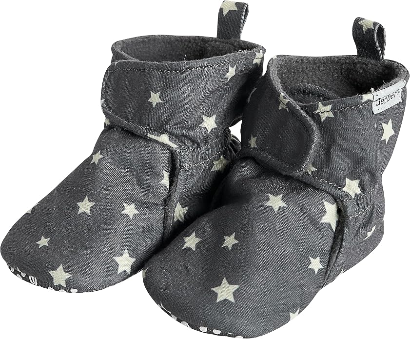 Gerber Baby Fleece Lined Wrap Fasten Non Skid Soft Slipper Booties by Gerber