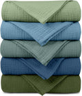 Muslin Receiving Blankets 5 Pack, Soft Swaddle Wraps by LYRICHOMBABY