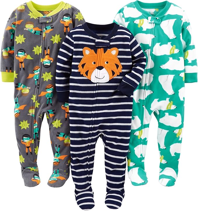 Simple Joys by Carter's Baby Boys Loose-Fit Flame Resistant Fleece Footed by SimpleJoysbyCarters