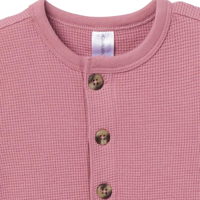 Modern Moments by Gerber Baby Henley Waffle Knit Romper - Image 2