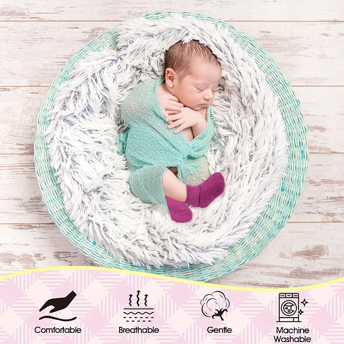 8 Pairs Newborn Socks Thick Cotton Terry Turn Cuff Baby Socks 0-6 Months Cute - Image 5