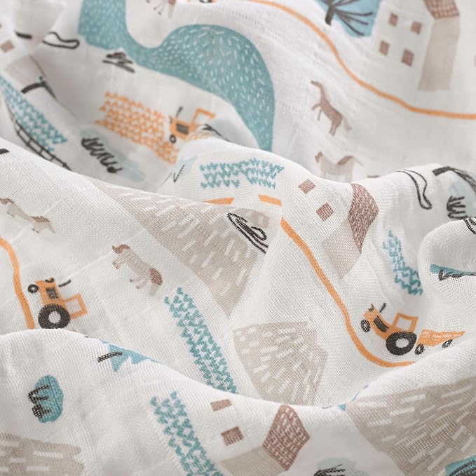 Muslin Swaddle Blankets for Newborn, Cotton Receiving Blanket | 4 Pack 100% - Image 9