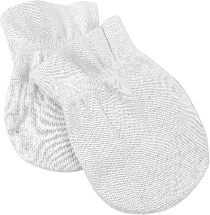HonestBaby Baby 100% Organic Cotton Multipack Cap Hats and No Scratch Mitts - Image 3