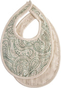 mushie Muslin Baby Bib | Soft Cotton for Infant Drips, Drools & Feedings | Adjustable Fit | 2 Pack