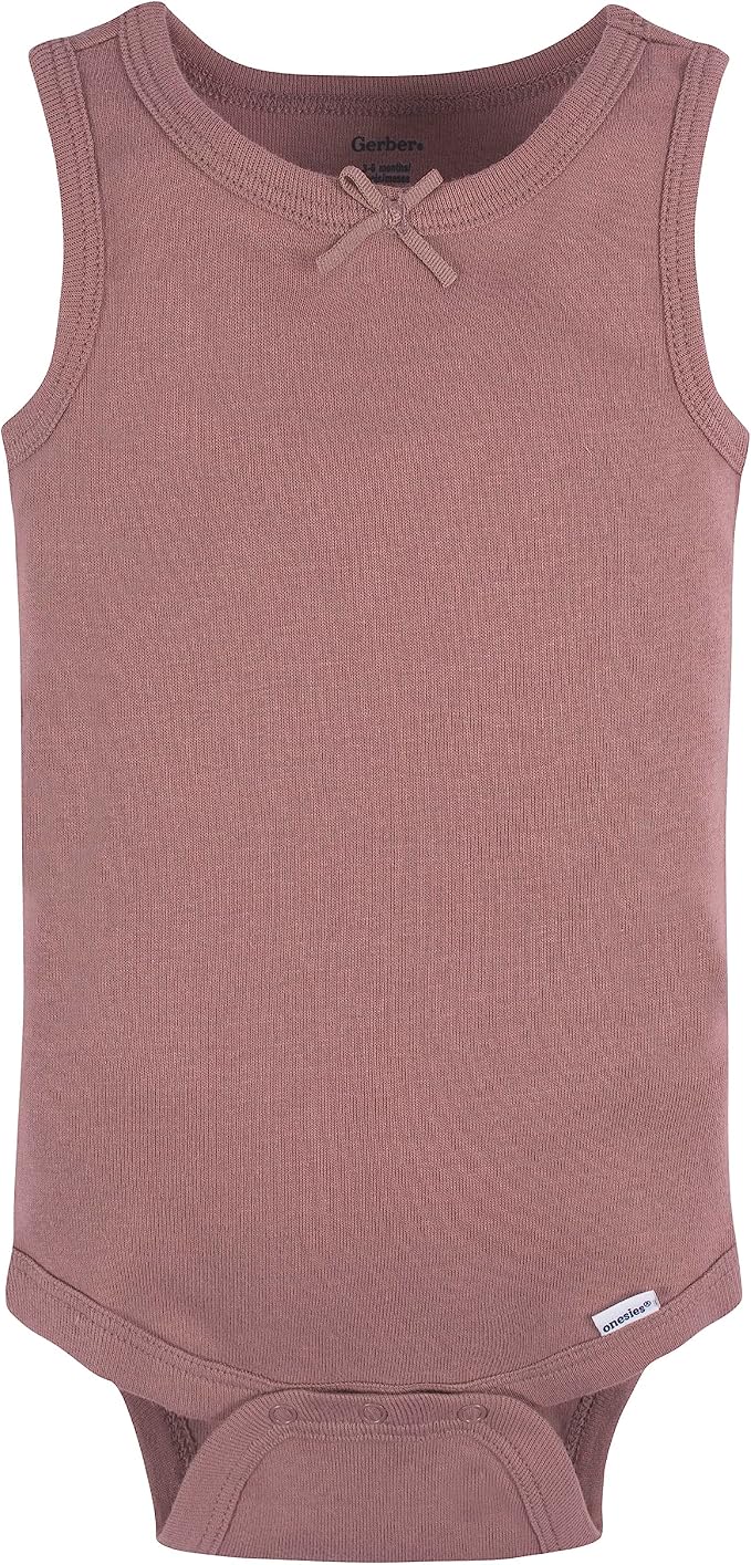 Gerber Baby Girls Multi-Pack Sleeveless Onesies Bodysuit - Image 2