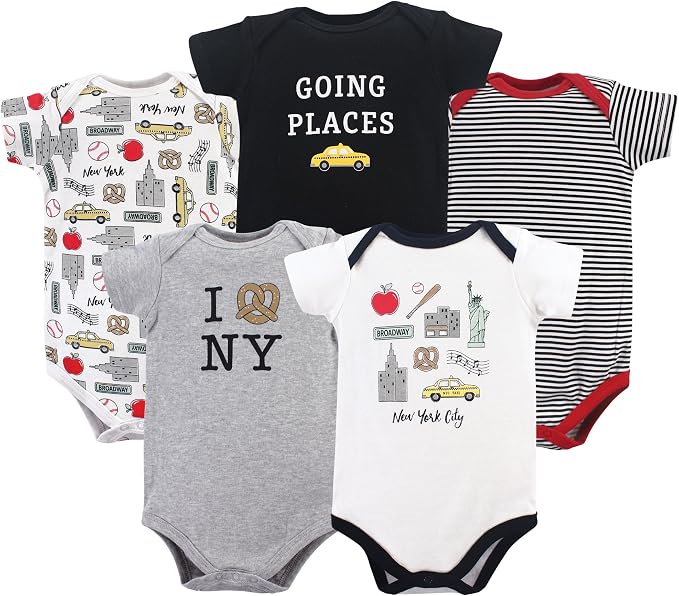 Hudson Baby Unisex Baby Cotton Bodysuits 5-pack by HudsonBaby
