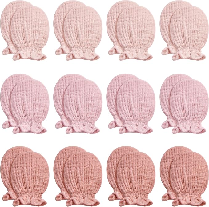 Pro Goleem Muslin Baby Mittens for Newborn, 100% Cotton No Scratch Soft by ProGoleem