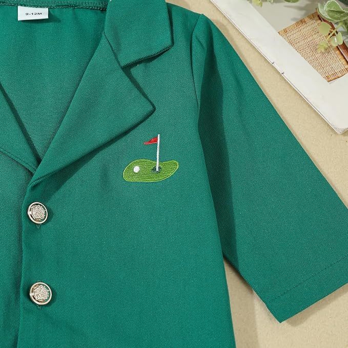 Baby Boy Jacket Toddler Golf Clothes Long Sleeve Lapel Button Down Top Infant - Image 2