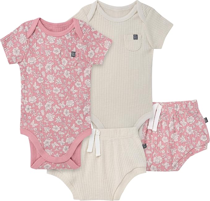 Modern Moments by Gerber Baby 4-Pack Short Sleeve Bodysuits & Shortie Set by ModernMomentsbyGerber