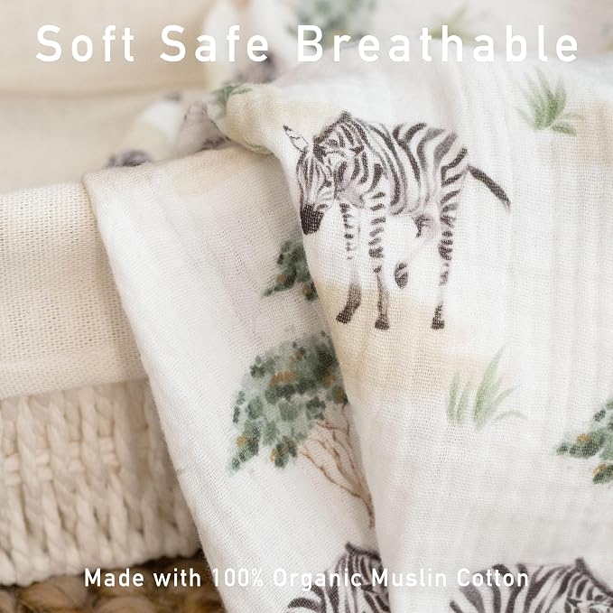 Muslin Swaddle Blankets for Newborn, 3 Pack Breathable Soft Receiving Blanket - Image 4