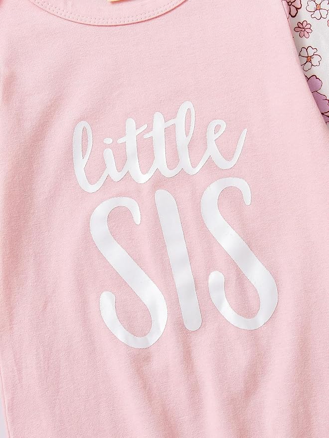 AMAWMW Newborn Baby Girl Little Sister Sleeper Gown Stripe Long Sleeve - Image 7
