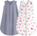 BSTOPPT 2 Pack Baby Sleep Sack 0-6 Months 100% Organic Cotton Muslin Baby by BSTOPPT