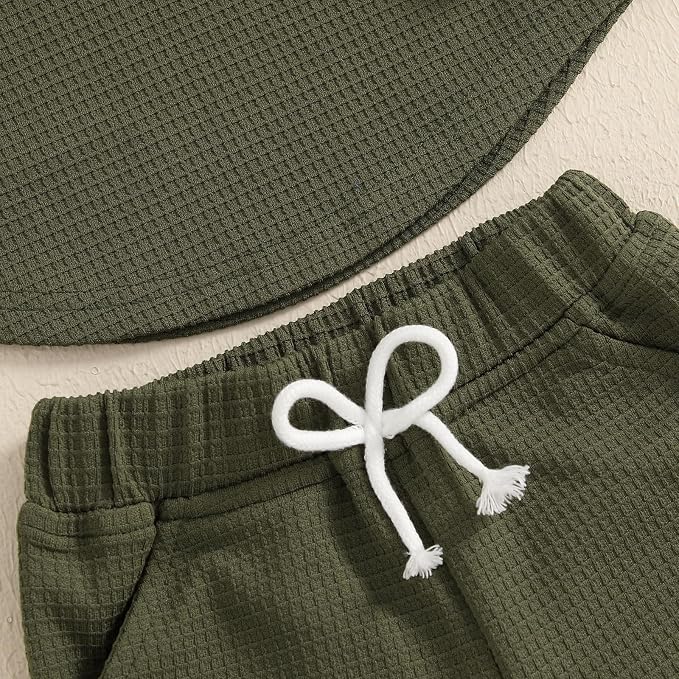 Thorn Tree Infant Baby Boys Pants Set Hooded Solid Sweatshirt Top Pocket - Image 5