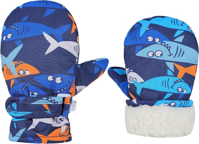 Toddler Gloves Kids Mittens Winter Warm Lined Fleece Gloves Waterproof Snow - Image 2