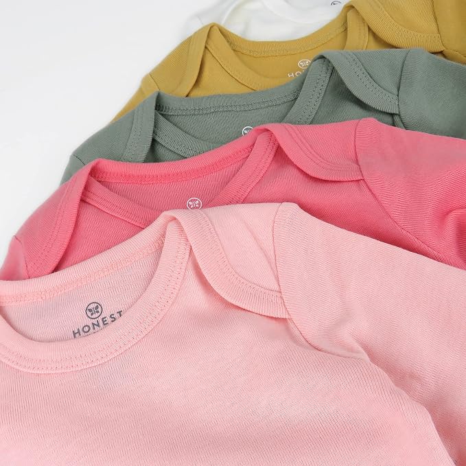 HonestBaby baby-girls 5-pack Long Sleeve Bodysuits One Piece 100% Organic Cotton - Image 4