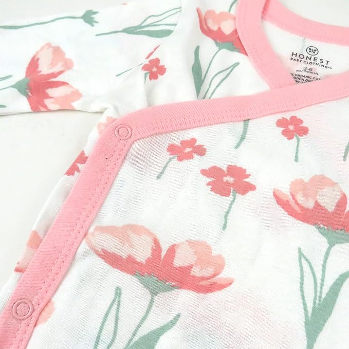HonestBaby Baby 3-pack Long Sleeve Side-snap Kimono Bodysuits Organic Cotton - Image 2