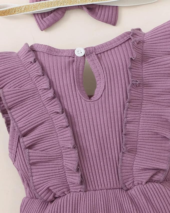 Mioglrie Newborn Baby Girl Clothes 1 Piece Infant Fall Winter Romper Outfit | - Image 5
