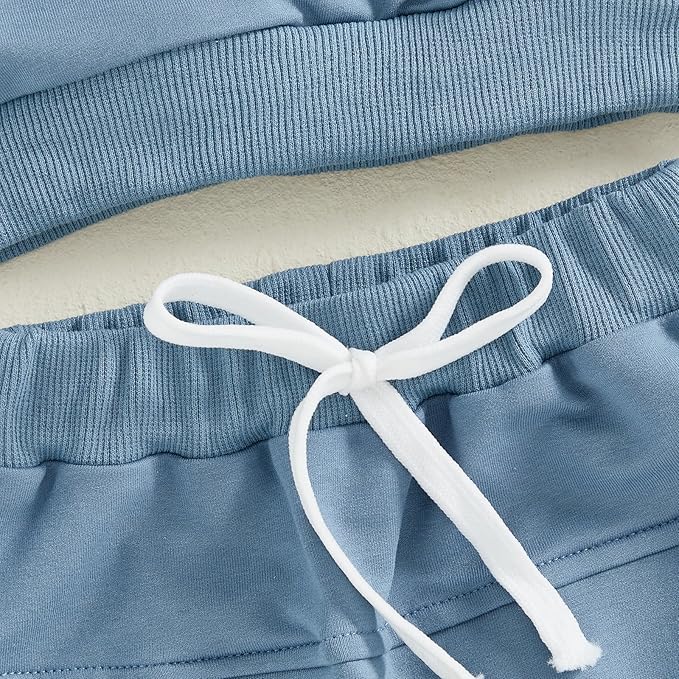 Nyapruwe Toddler Baby Boy Fall Outfit Funny Print Long Sleeve Sweatshirt Joggers Pants Set Kids Warm Winter Clothes