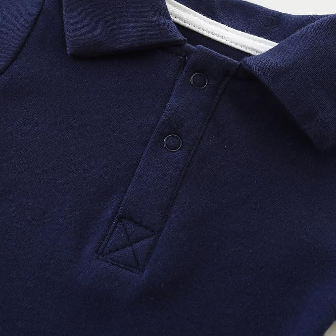 Baby Girl Collared Onsie Polo Bodysuit Boy Cotton Romper Short Sleeve 0~24M - Image 3