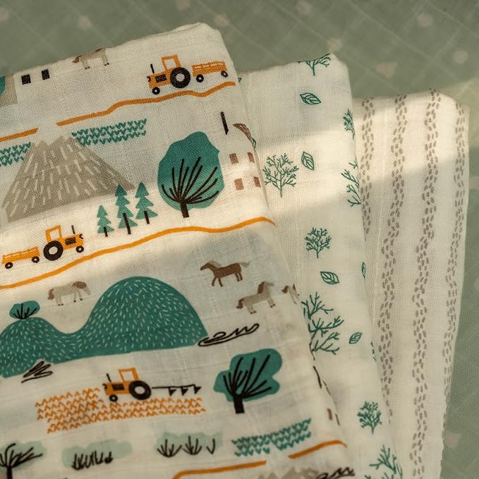 Muslin Swaddle Blankets for Newborn, Cotton Receiving Blanket | 4 Pack 100% - Image 5