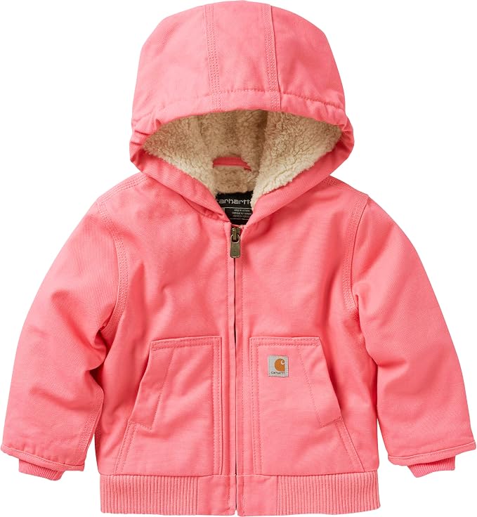 Carhartt Baby Girls Zip-Up Jacket | Polyester Blend | Fuzzy Polyester Body And by Carhartt