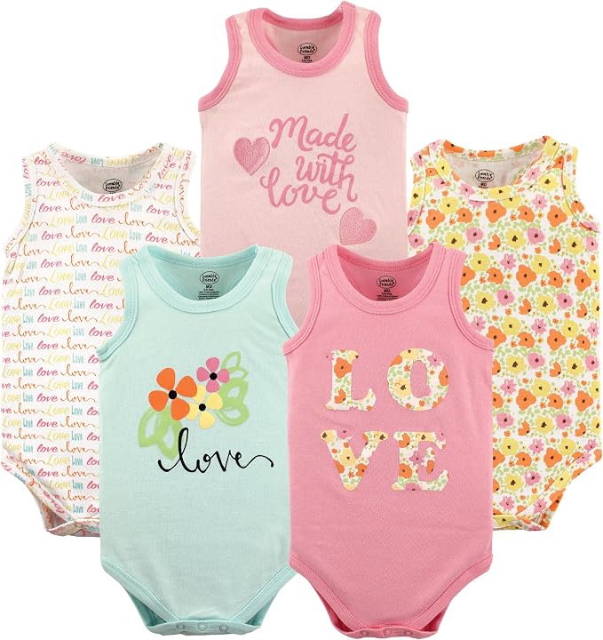 Luvable Friends Unisex Baby Cotton Sleeveless Bodysuits by Luvable+Friends