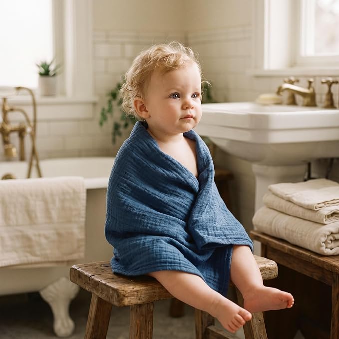 Muslin Receiving Blankets 5 Pack, Soft Swaddle Wraps - Image 7