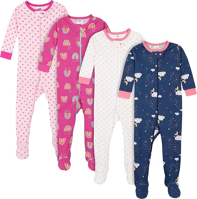 Gerber Baby Girls 4-pack Footed Pajamas by Gerber