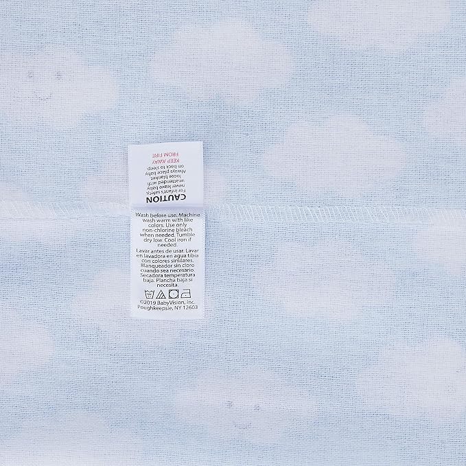 Luvable Friends Unisex Baby Cotton Flannel Receiving Blankets, Boy Clouds - Image 3
