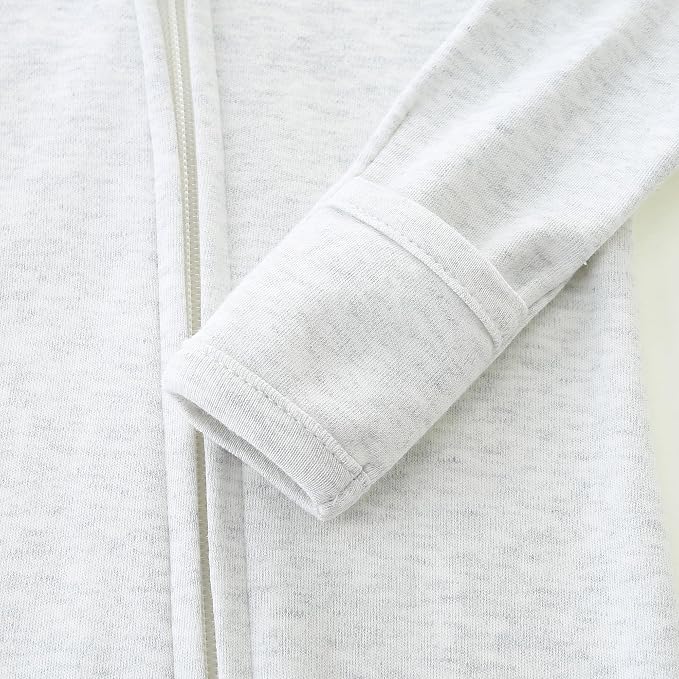 Hikido Baby Romper 100% Organic Cotton Pajamas One Piece Long Sleeve Zipper - Image 5