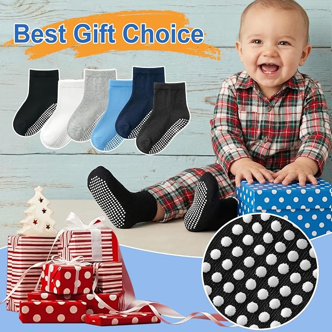 GRPSKCOS Baby Socks Non Slip 12 Pairs Toddler Anti Skid Socks - Image 7