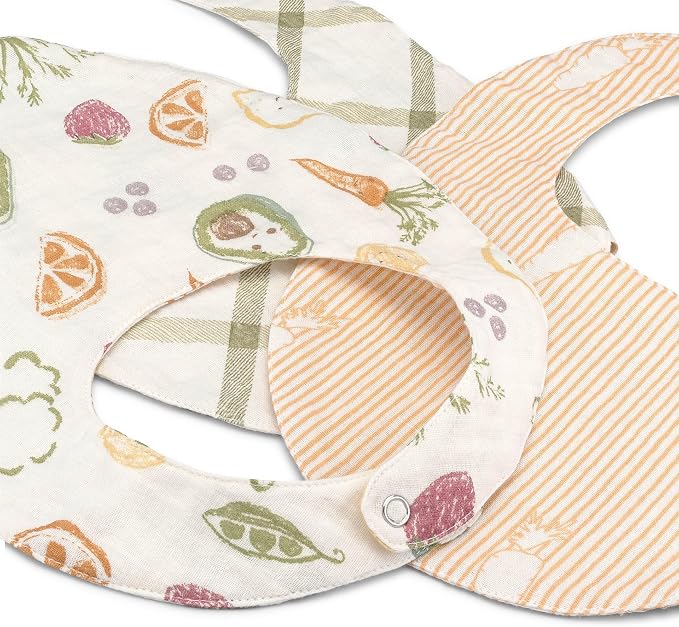 Crane Baby Soft Baby Bib Set, 100% Cotton Muslin Baby Bibs, Soft and Absorbent - Image 3