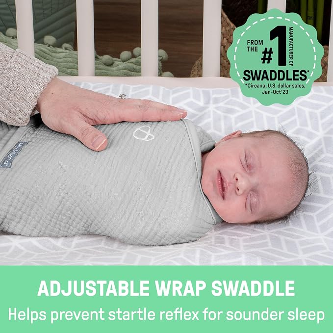 SwaddleMe by Ingenuity Muslin Original Swaddle, 100% Cotton, Size Small/Medium - Image 2