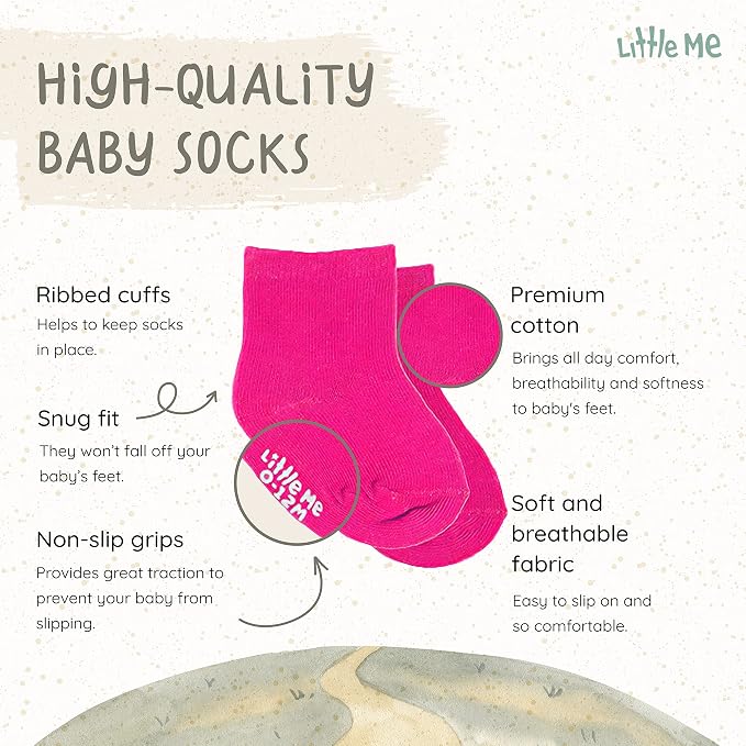 Little Me 20-Pack Newborn Baby Infant & Toddler Unisex Socks, - Image 2