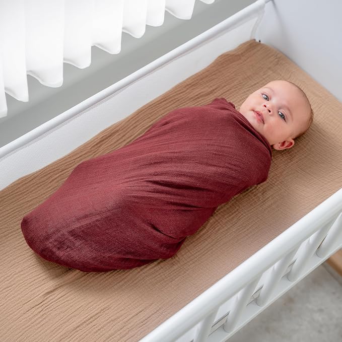 Comfy Cubs Muslin Swaddle Blankets Pack of 2, 47 x 47 Inch Soft Cotton Baby - Image 2