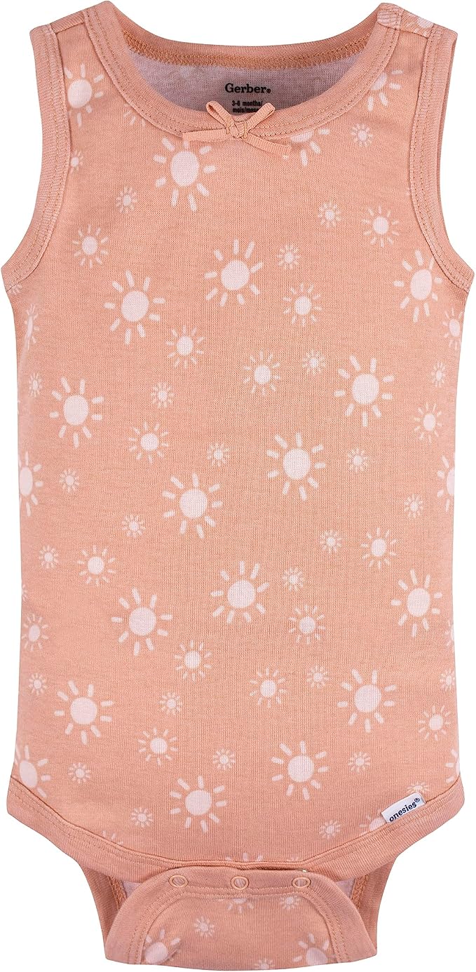 Gerber Baby Girls Multi-Pack Sleeveless Onesies Bodysuit - Image 4