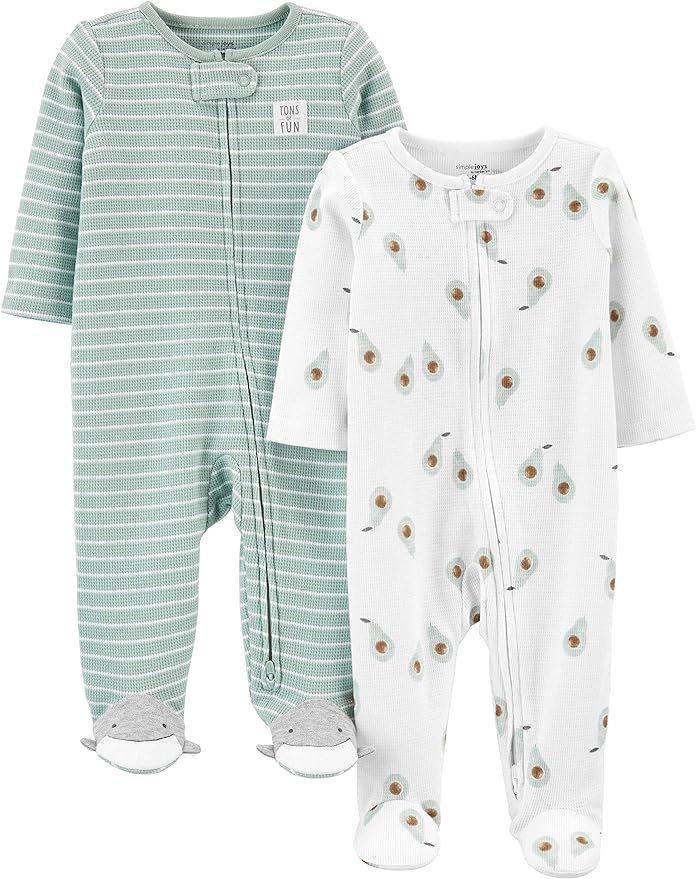 Simple Joys by Carter's Unisex Baby 2-way Zip Thermal Footed Sleep and Play by SimpleJoysbyCarters