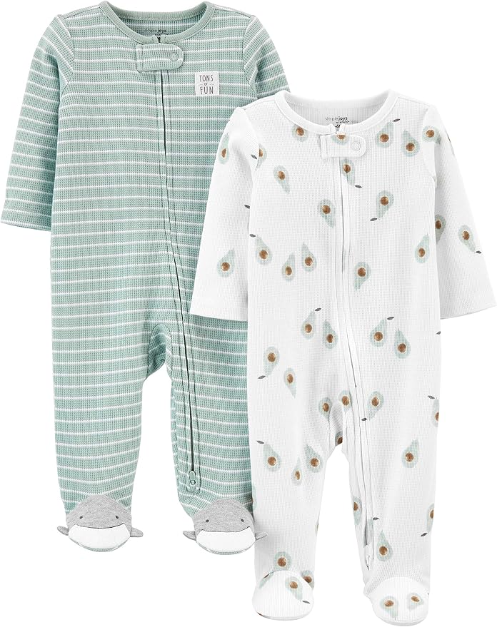 Simple Joys by Carter's Unisex Baby 2-way Zip Thermal Footed Sleep and Play by SimpleJoysbyCarters