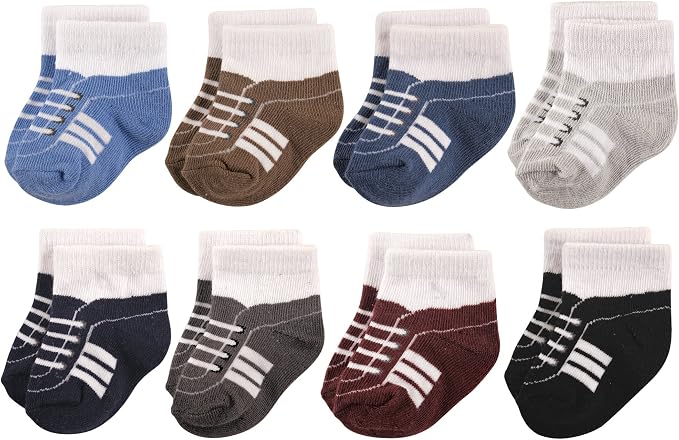 Hudson Baby Baby 8-pack Cotton Rich Newborn and Terry Socks - Image 2